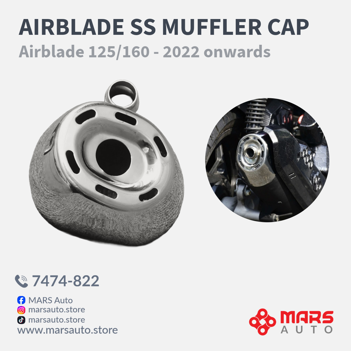 Airblade SS Muffler Cap